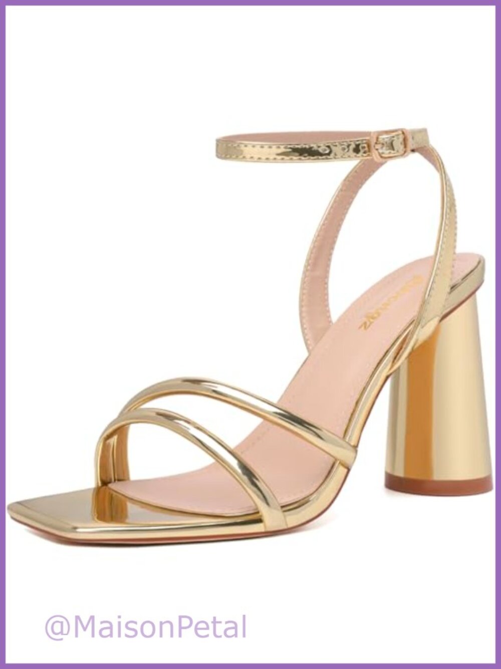 Block Heels Prom Heeled Sandals Women Chunky Square Open Toe Strappy Ankle